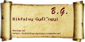 Bikfalvy Gyöngyi névjegykártya