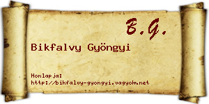 Bikfalvy Gyöngyi névjegykártya